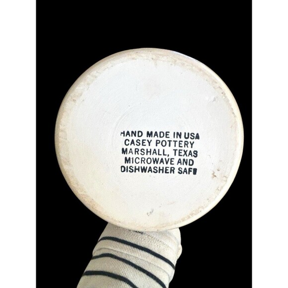 Casey Art Pottery Ruffled Vase  Heart Wreath 8" Hand Painted Made in USA Vtg - Picture 5 of 8